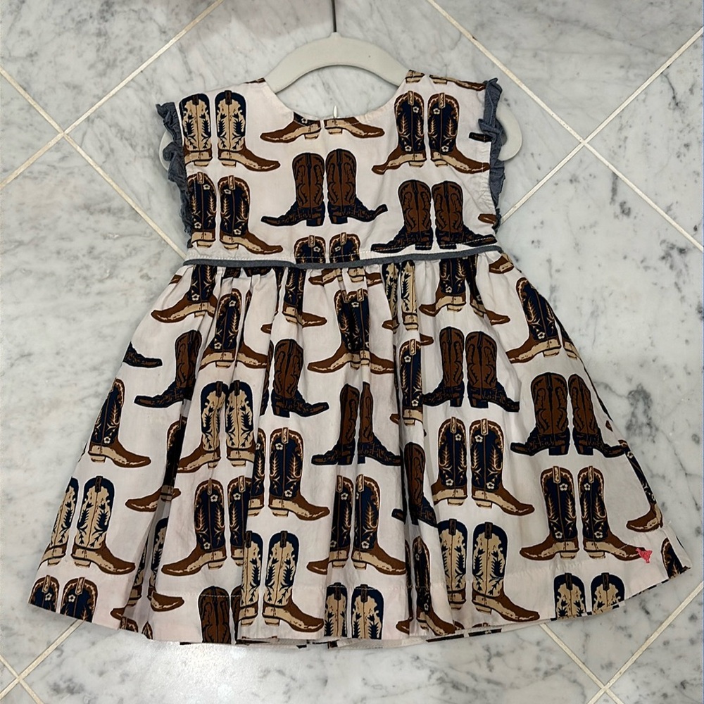 Pink Chicken cowboy boots western dress 18-24m